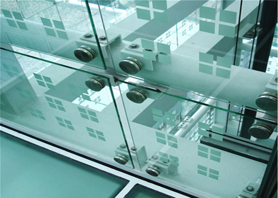 Safety Clear Tempered Glass , Flat / Curved Tempered Glass For Office Door