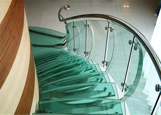 Swimming Pool Bent Tempered Glass , Size Customized Curved Toughened Glass