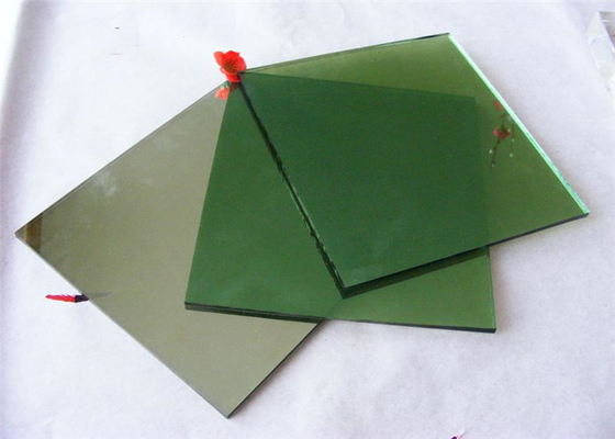 Tempered Dark Green Reflective Glass 4mm - 10mm Thickness For Apartment Block