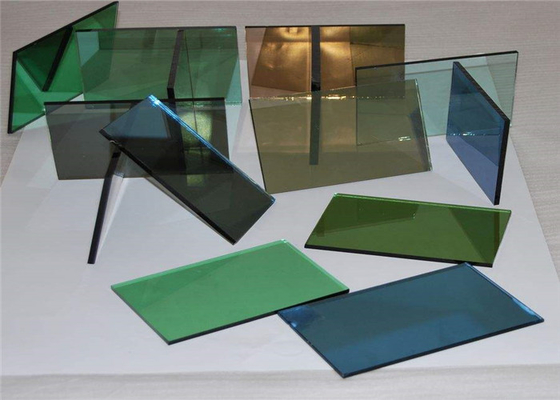 F Green / Light Green Reflective Float Glass Saving Energy For Curtain Walls