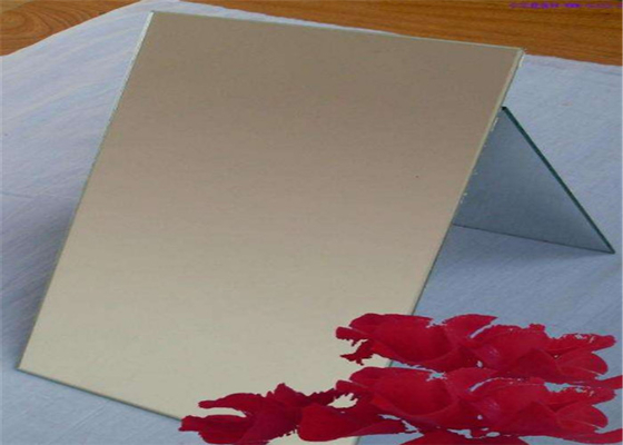 Single / Double Coated Aluminum Mirror Glass Water Resistant For Bedroom