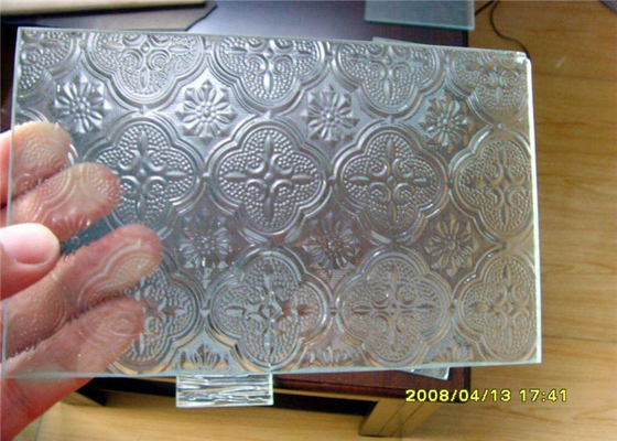 Clear Decorative Patterned Glass 3mm 4mm 5mm 6mm Thickness Flora Embossed Glass