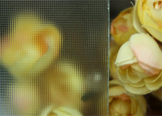 Diamond Flame Decorative Patterned Glass Panels For Glass Shower Screens / Doors