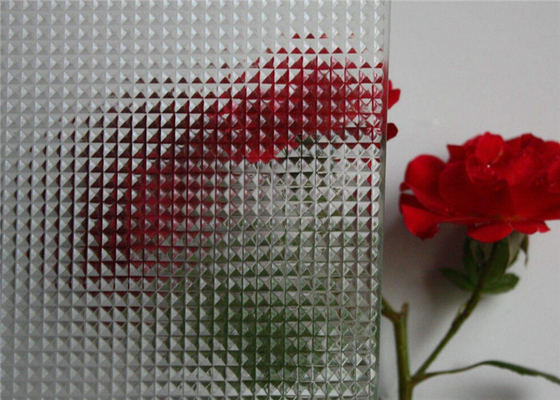 Diamond / Nashiji Decorative Patterned Glass Flat Shape For Construction